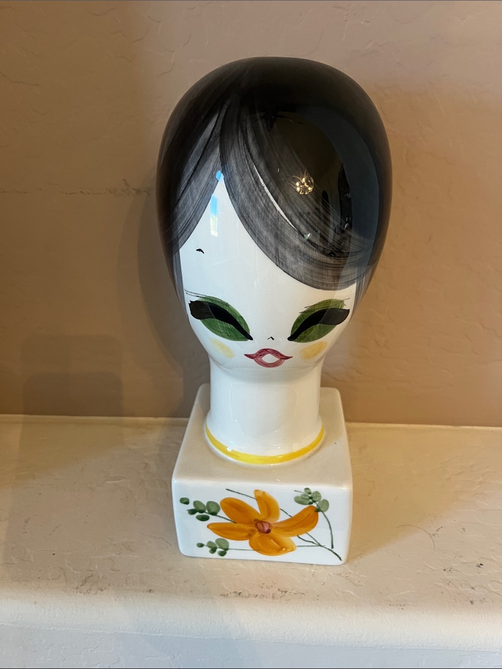 Vintage Italian ceramic head